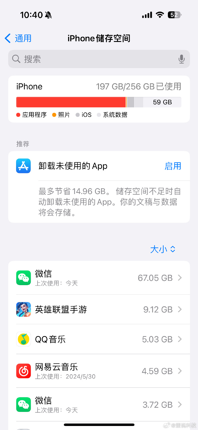 微Xin体积11年膨胀575倍都不止,占了你手机多大内存空间