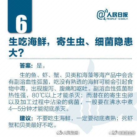 医生提醒：尽量不要生吃海鲜和各种生肉