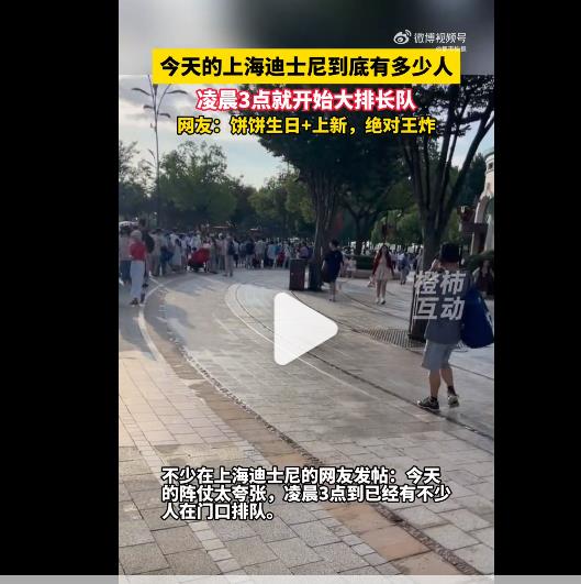 迪士尼甜蜜疯抢夜：凌晨三点年轻人排长队只为饼饼过生日