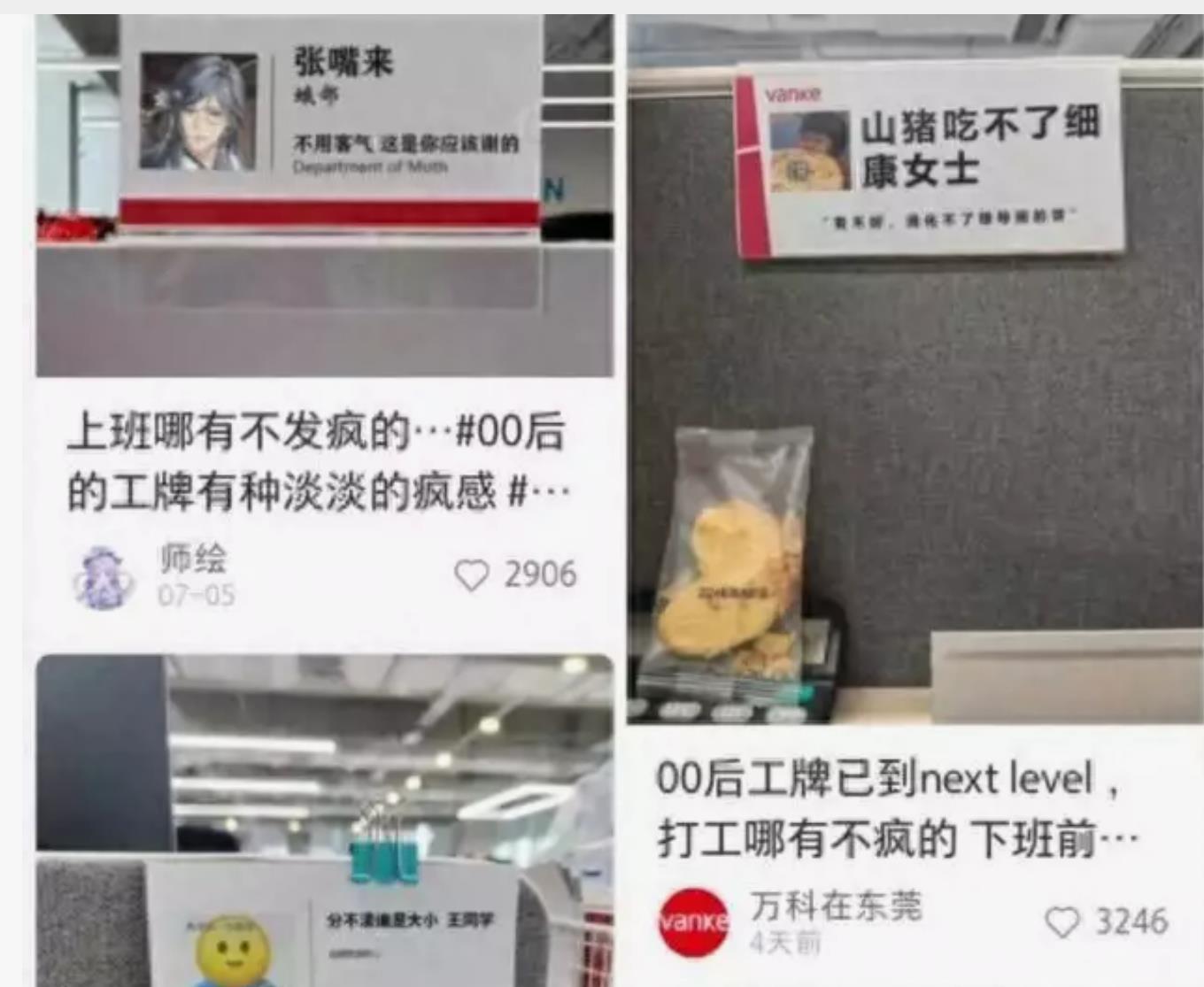 职场新态度00后疯感工牌火了，陈住气，张工资，哈哈