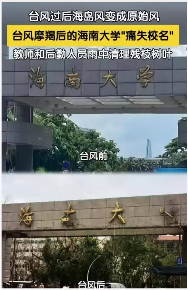 海南大学台风中“痛失校名”，师生共筑坚强防线